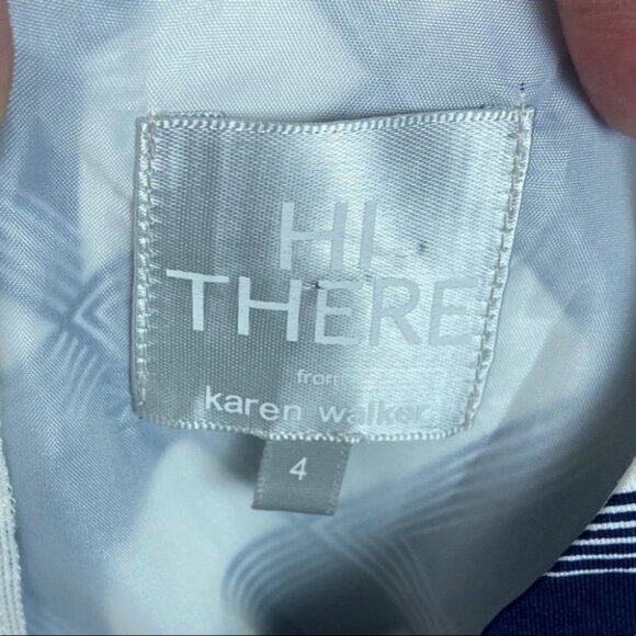 Anthropologie Hi There Karen Walker Belted Dress Size 4 Architectural Print Boho - Picture 3 of 7